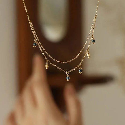 Lapis Rain Necklace - GILDED GLIMMER