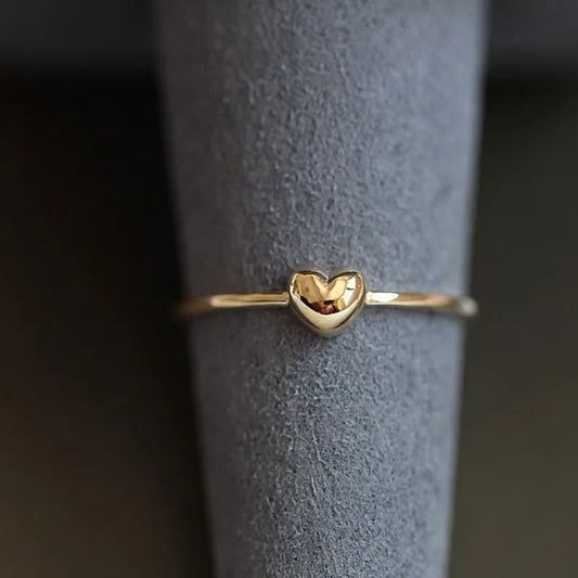 Golden Heart Band Ring - GILDED GLIMMER